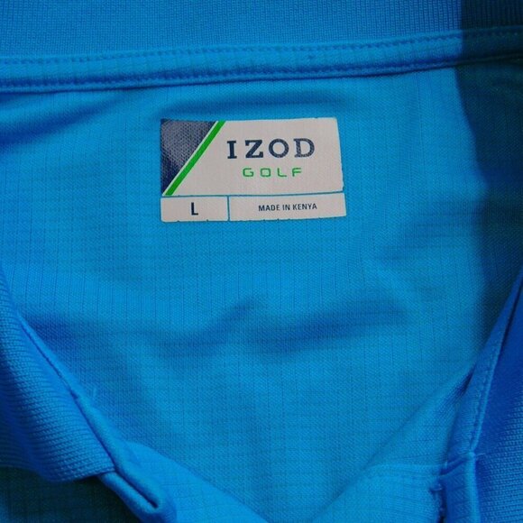 Izod Golf Polo Shirt Adult Large Blue Logo Golfer Golf Rugby Casual Mens - Picture 2 of 10
